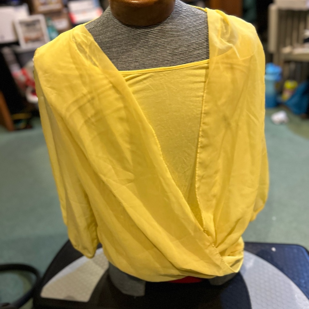 Yellow Blouse with Sash front